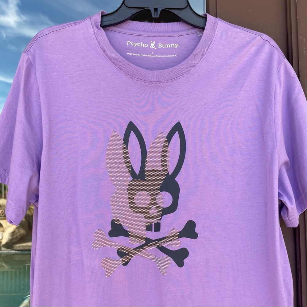 Psycho Bunny Purple-Lilac Graphic Tee UK5 US L